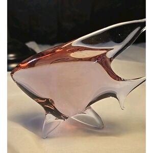 Art Glass Fish Sculpture by‎ Miloslav Janku for Železný Brod, 1960s Mid-century